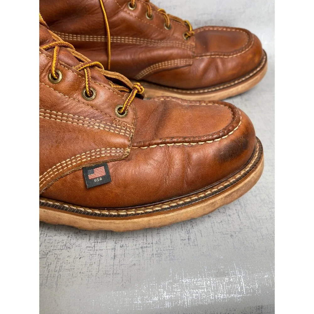 Thorogood American Heritage 8 Inch Moc Toe Boots Tobacco Leather Mens 13